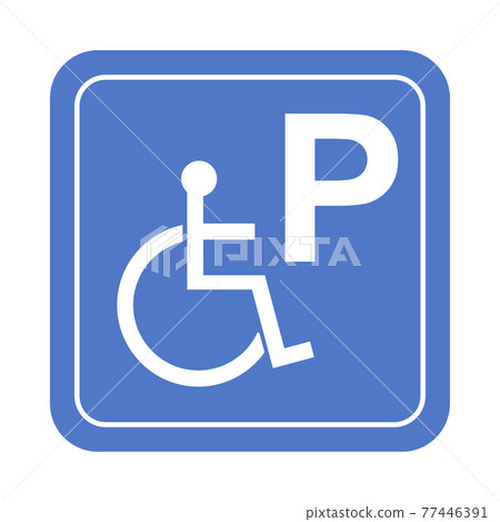 Disabled parking symbol sign vector for handicap driver vehicle park illustration 77446391