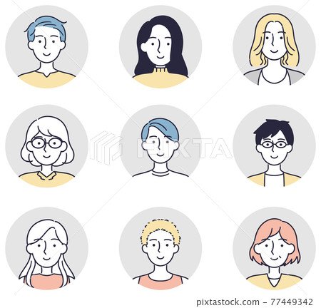 微笑男女套裝簡單圖 77449342