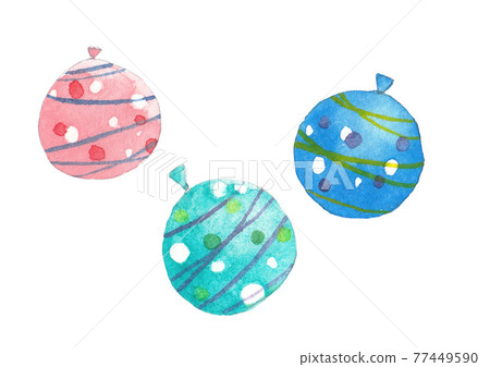 Hand drawn watercolor cut illustration of water balloon 77449590