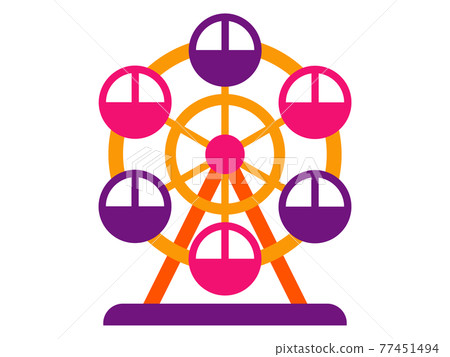 Cute ferris wheel illustration 77451494