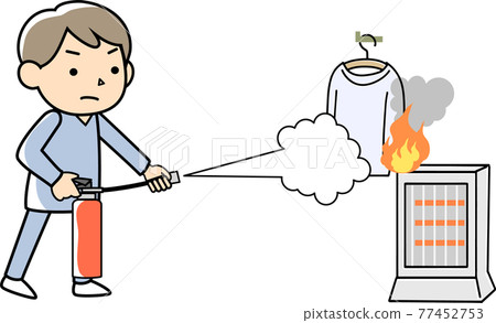 clipart of man using fire extinguisher