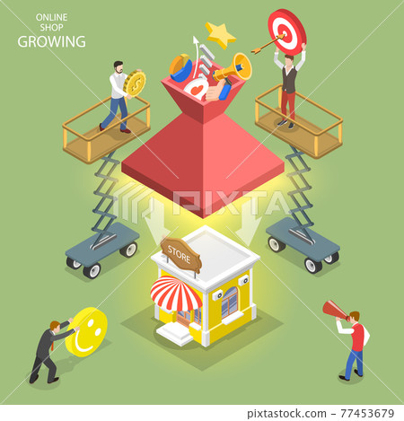 Isometric flat vector concept of online shop... - Stock Illustration ...