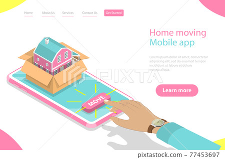 Isometric flat vector landing page template of... - Stock Illustration ...