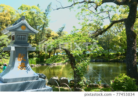 Munakata Taisha stone lantern and Shinji pond Munakata Taisha stone lantern and Shinji pond 77453834
