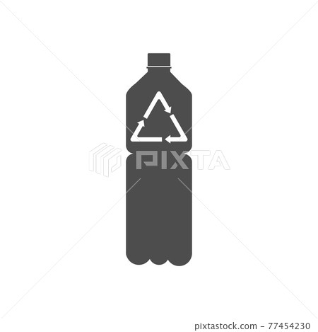 Recyclable plastic, Recycled bottle icon. Vector illustration, flat design. 77454230