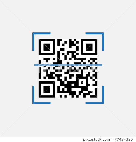 Scanning, QR code icon. Vector illustration, flat design. 77454389