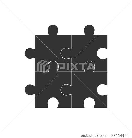 Simple puzzle icon. Vector illustration, flat design. 77454451