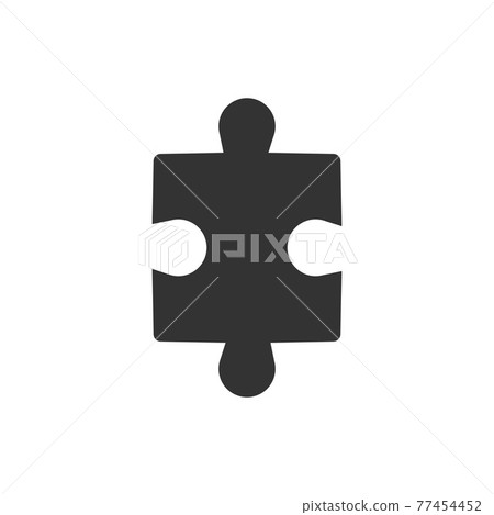 Simple puzzle icon. Vector illustration, flat design. 77454452