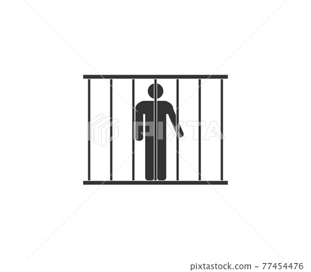 Jail, prison icon. Vector illustration, flat design. 77454476