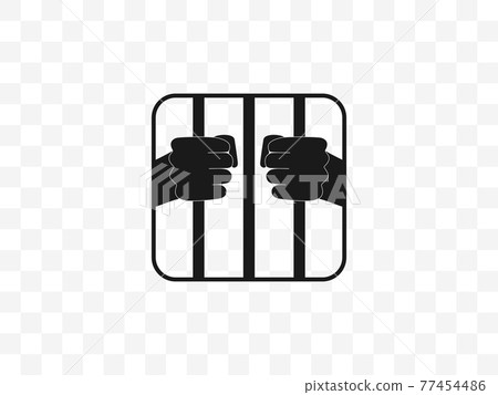 Jail, prison icon. Vector illustration, flat design. Jail, prison icon. Vector illustration, flat design. 77454486