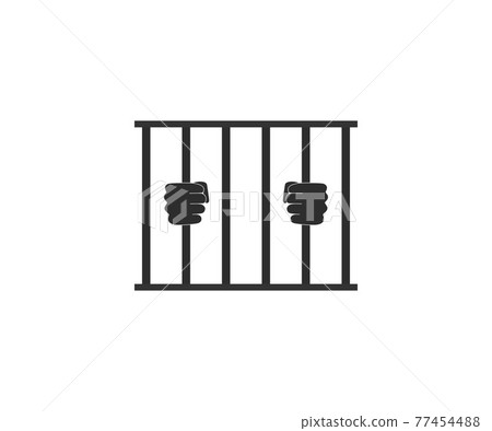 Jail, prison icon. Vector illustration, flat design. Jail, prison icon. Vector illustration, flat design. 77454488