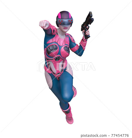 A woman with a gun 77454776