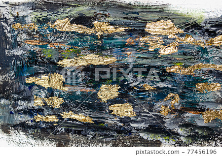 Marbled black and gold abstract background. Liquid marble pattern. Design wrapping paper, wallpaper. Mixing acrylic paints. Marbled black and gold abstract background. Liquid marble pattern. Design wrapping paper, wallpaper. Mixing acrylic paints. 77456196