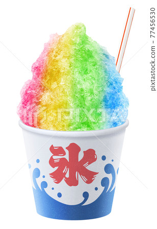 Shaved ice ice confectionery illustration real rainbow 77456530
