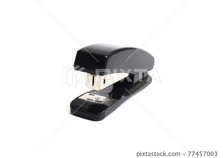 Black stapler isolated on a white background 77457003