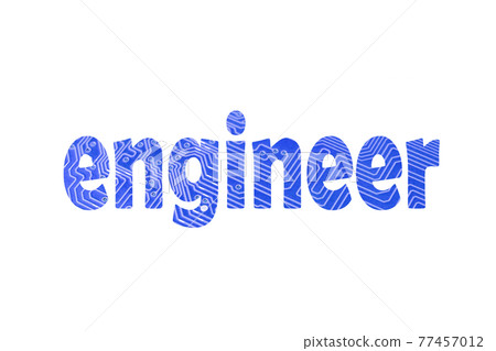 Word engineer made from printed circuit board isolated on white 77457012