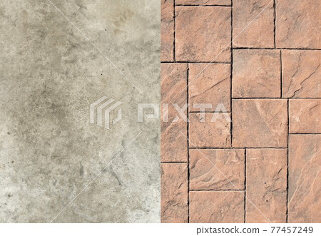 Polished concrete and stamped concrete collage of different textures and finishes Polished concrete and stamped concrete collage of different textures and finishes 77457249