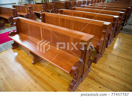 wooden benches of church wooden benches of church 77457787