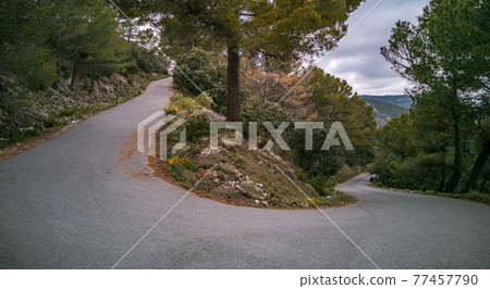 U-shape road under with high slope, wide angle U-shape road under with high slope, wide angle 77457790