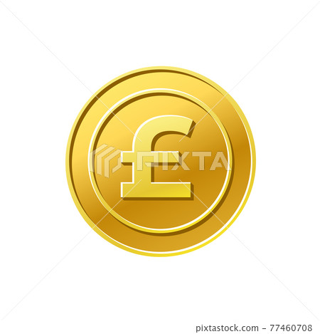 Pound sterling coin. Currency exchange. Pound sign 77460708