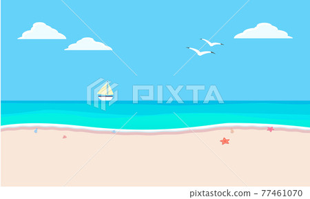 Summer beach background vector 77461070
