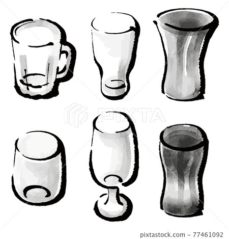 插圖素材：空玻璃彩色插圖集 77461092