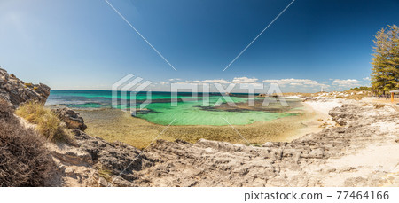 Panoramic picture of lovely beach on Rottnest Island without people Panoramic picture of lovely beach on Rottnest Island without people 77464166