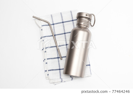 Titanium Hydration Bottle and reusable stainless steel straws 77464246