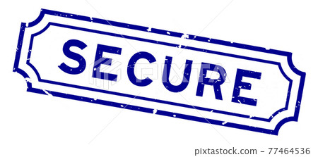 Grunge blue secure word square rubber seal...-插圖素材 [77464536] - PIXTA圖庫