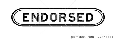 Grunge black endorsed word rubber seal stamp on white background 77464554