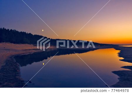 Sunset on the beach, Latvia, Baltic sea Sunset on the beach, Latvia, Baltic sea 77464978
