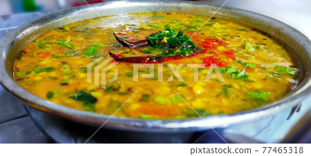 Chana dal Tadka Curry , Indian traditional dish 77465318