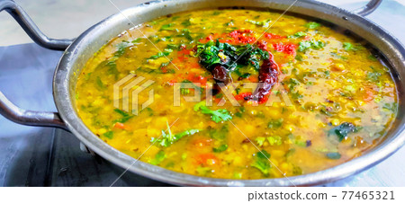 Chana dal Tadka Curry , Indian traditional dish Chana dal Tadka Curry , Indian traditional dish 77465321