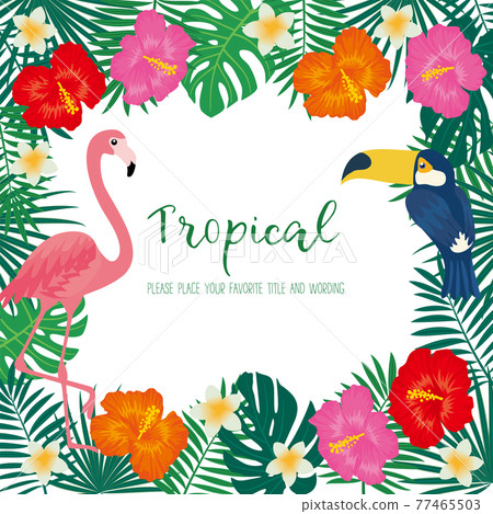 Tropical motif frame material Tropical motif frame material 77465503