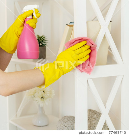room chores janitor woman cleaning service room chores janitor woman cleaning service 77465740