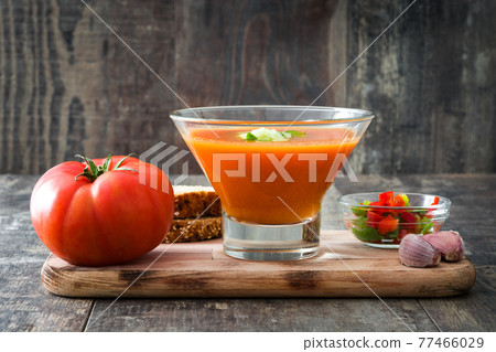 Traditional Spanish cold gazpacho soup 77466029