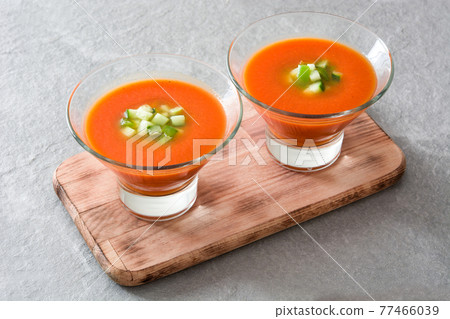 Traditional Spanish cold gazpacho soup 77466039
