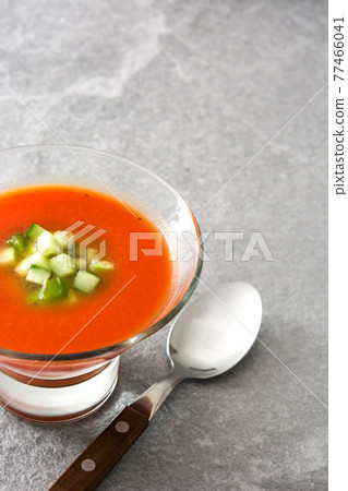Traditional Spanish cold gazpacho soup 77466041