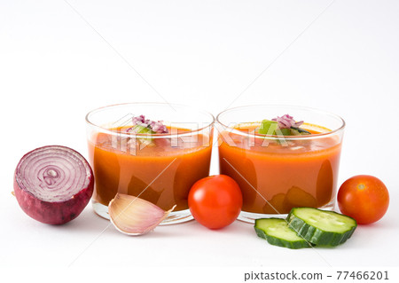 Gazpacho soup in glass Gazpacho soup in glass 77466201
