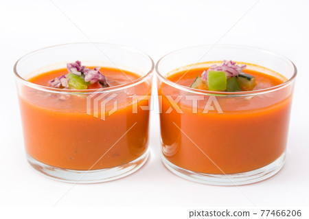 Gazpacho soup in glass 77466206