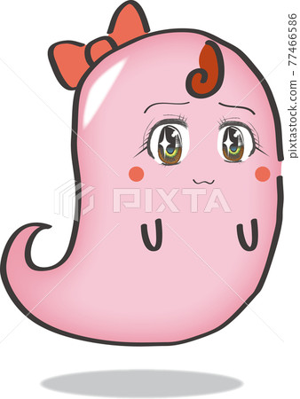 Pink ghost with glittering eyes Pink ghost with glittering eyes 77466586