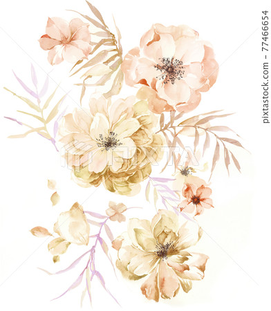 色彩豐富的花卉素材組合和設計元素 色彩豐富的花卉素材組合和設計元素 77466654