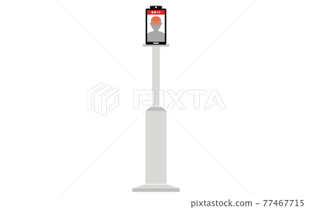 Non-contact body temperature measurement screen using smartphone, abnormal 77467715