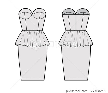 Peplum skirt clearance drawing