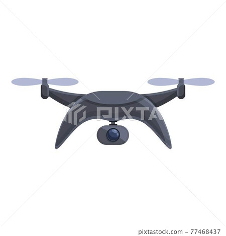 Black drone icon, cartoon style 77468437