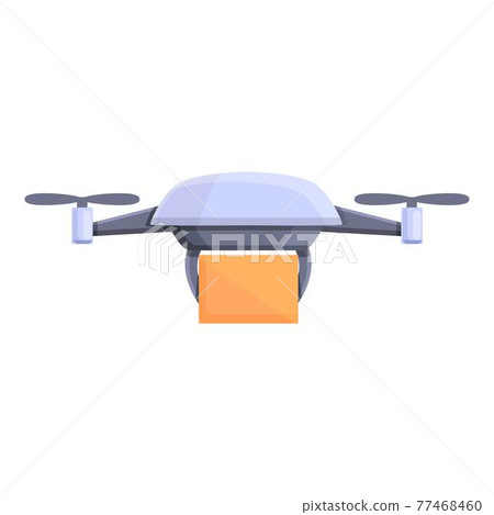Drone parcel delivery icon, cartoon style 77468460