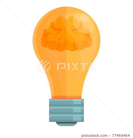 Smart lightbulb invention icon, cartoon style 77468464