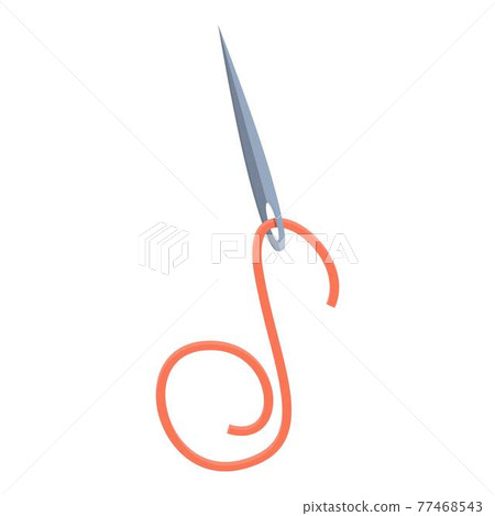 Thread with needle icon, cartoon style Thread with needle icon, cartoon style 77468543