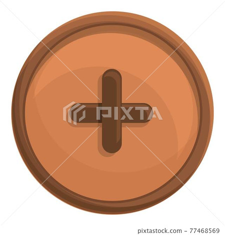 Sewing button icon, cartoon style 77468569