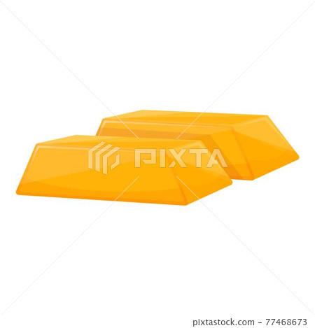 Shiny gold bars icon, cartoon style 77468673